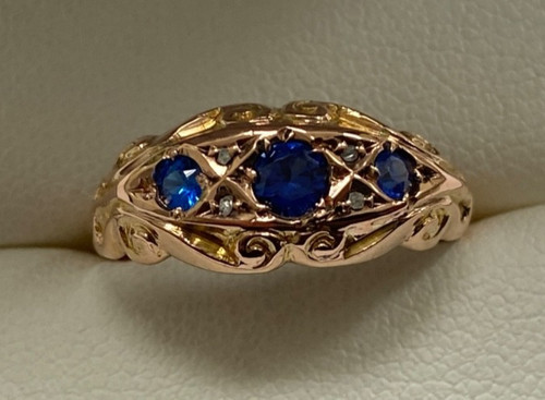 Antique 9ct gold sapphire and - gold,