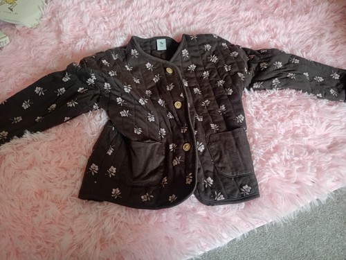 Girls light floral brown - , coat