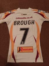 MENS HUDDERSFIELD GIANTS PLAYER MATCH WORN GAME SUPER LEAGUE RUGBY SHIRT BROUGH