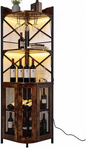 Corner wine bar cabinet with - wine,