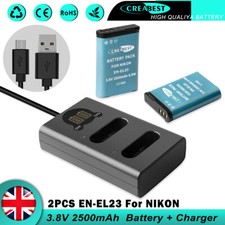 2× 2500mAh EN-EL23 Battery &