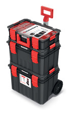 Storage Tool Box On Wheels Large Mobile Tray Compartment Stackable Lockable