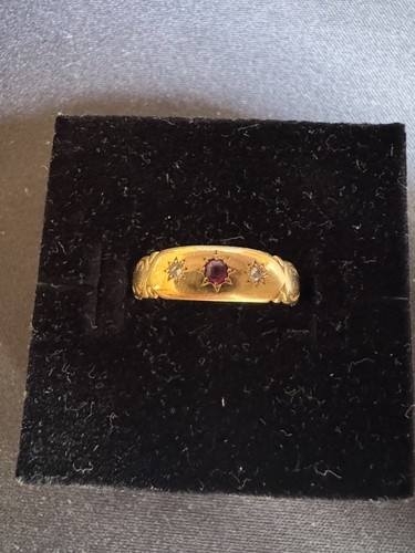 Antique 18ct gold ruby - gold, diamond