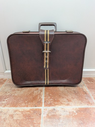 Vintage brown leather antler - brown,