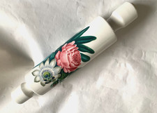Portmeirion  Rolling Pin Roses and Passion Flower (white) VGC Rare Piece