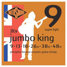 Rotosound JK9 Jumbo King Phosphor Bronze Acoustic Guitar Strings Super Lights 9-
