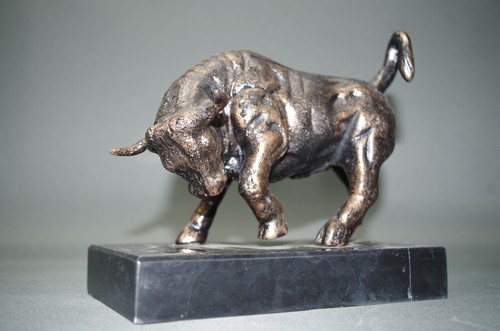 Bull statue marble base 18 - bull,