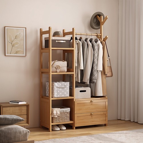 Bamboo wooden clothes hanging - bamboo,