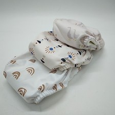 3 Modern Cloth Nappies Adjustable & Reusable Patterned Fabric Nappy Waist 8"/9"