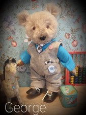 Antique, Vintage Chiltern Teddy Bear, Rare Colour ?George ? 1940s, 14 inches 