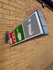 Genuine TFL London Underground Enamel Sign  Information Point Fire Call Warning 