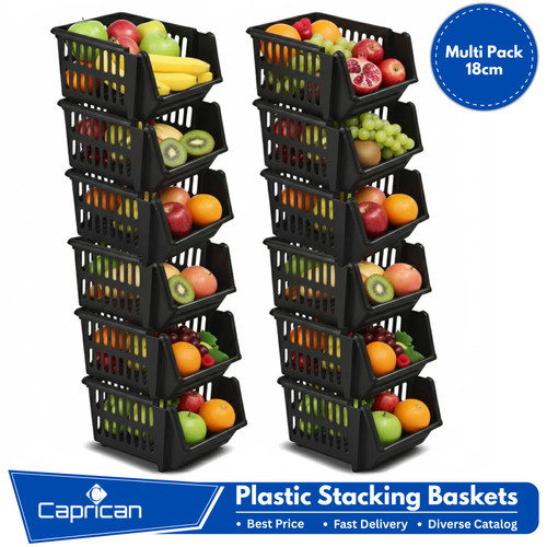 18cm black plastic stacking - 18cm,