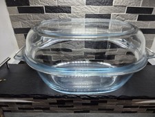 Vintage Clear Glass Pyrex Corning 3c Dish With Lid 
