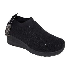 LADIES WOMENS BLACK SPARKLE