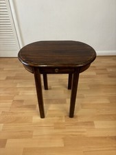 Stunning Vintage Solid Wooden Oval Occasional Side Table Hall Table With Drawer