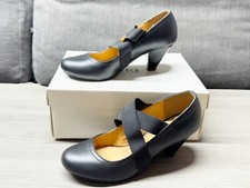 TU SOLE COMFORT BLACK CROSS STRAP HEELS UK 5 WOMENS MARY JANE WORK SMART SHOES