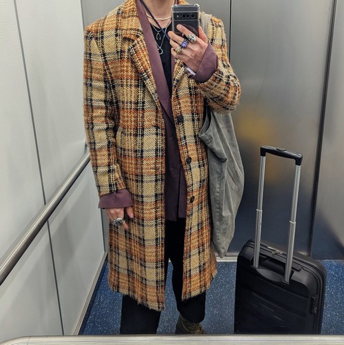 Men zara check tartan coat - men's,