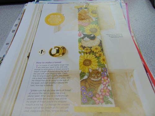 Cat bell pull cross stitch - cat,