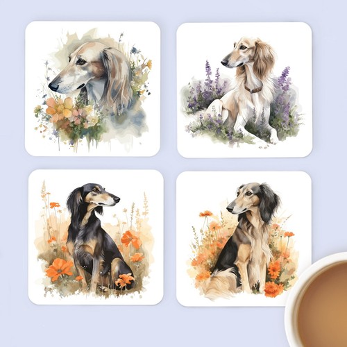 Pet dog coasters watercolour - pet,