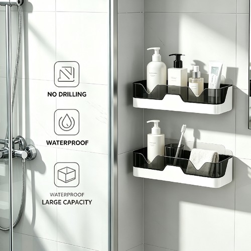 Plastic shower shelf - 2x,