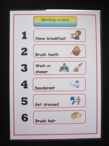 Morning routine wall - routine, a4