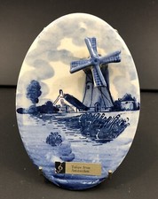 Vintage Blue Windmill Music Box Plays Tulips from Amsterdam - Damaged Windmill