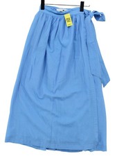 Mii Women's Maxi Skirt M Blue Cotton with Silk Long Maxi