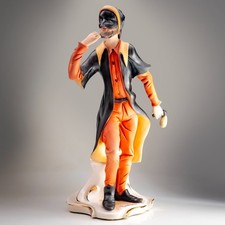 Capodimonte Pantalone Porcelain Figure Signed Commedia Dell’Arte 11" Italy