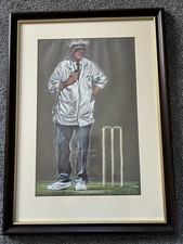 Dickie Bird Pastel Painting Signed