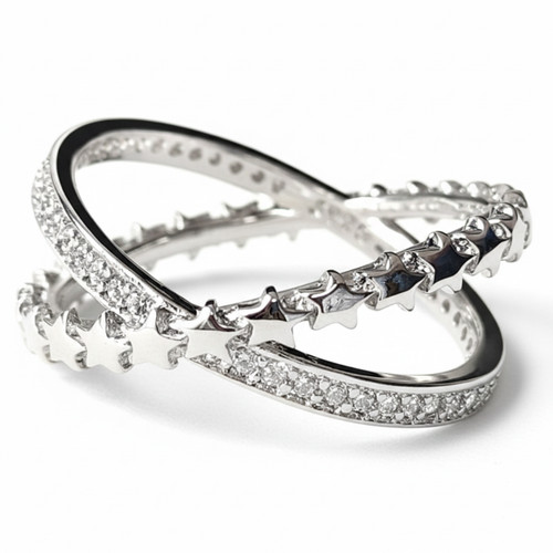 Silver crossover stars - silver,