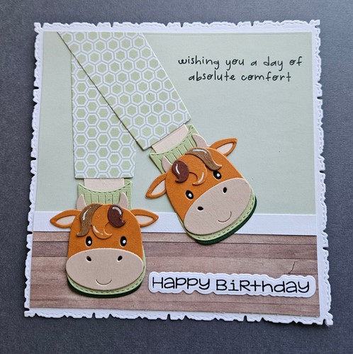 Handmade card topper cosy toes - handmade,