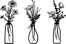 3pcs Metal Flowers Wall Decor