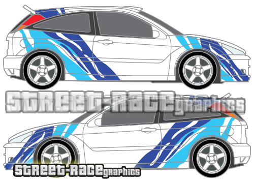 Ford focus large tiger stripes - tiger,