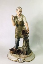 Vintage Capodimonte Porcelain Figurine Of A Gentlemen Metal Worker Coppersmith