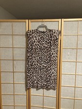 Ladies Leppard Print Dress Size 10 With Shoulder Pads