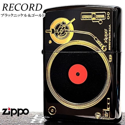Zippo record gold plated black - zippo,