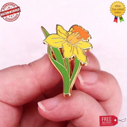 Yellow daffodil brooch - brooch, flower
