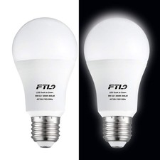 Dusk to Dawn Light Bulbs LED 9W(=60W) Cool White 5000K E27 850LM Outdoor 2-Pack