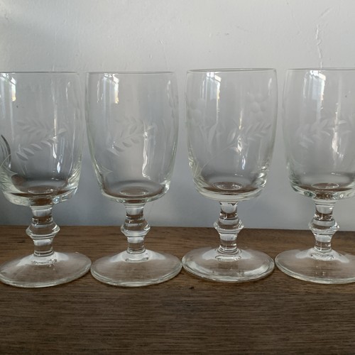 Vintage etched wine glasses - vintage,