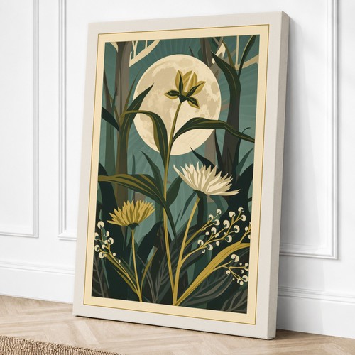 Art deco botanical canvas - art,