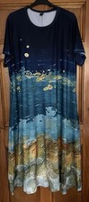 Ladies Emery Rose Blue Patterned Long Dress Size 4XL