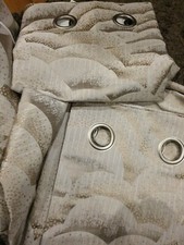 Next Next Gold Metallic Jacquard Lined Eyelet Curtains 117(W)x137(L)cm