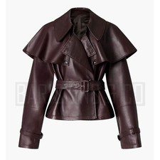 Women’s Brown Leather Cape