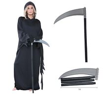 HALLOWEEN TOY SCYTHE GRIM REAPER 110CM PLASTIC WEAPON STAFF OF DEATH