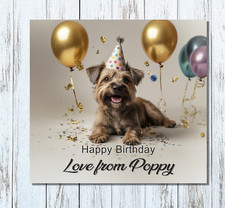 Border Terrier Dog Birthday Card - Personalised Dog card - Mum Dad Son Sister