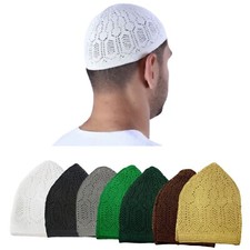 New Islamic Cotton Prayer Hat Mens Skull Cap Topi Kufi Male Turkish Muslims