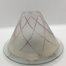 YANKEE CANDLE LOTUS FLOWER LARGE GLASS SHADE AND TRAY