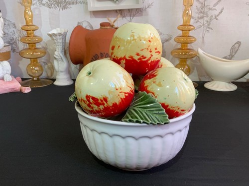 Vintage majolica fruit bowl - vintage, in