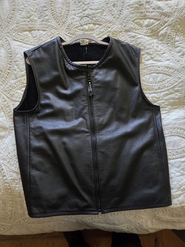 Weise leather motorcycle vest - leather,