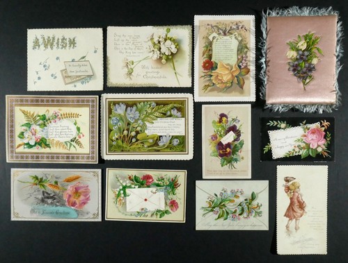 Antique victorian scraps cards - antique,
